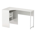 Bureau d'angle blanc avec rangements Kallisto présenté de face sur fond blanc neutre.