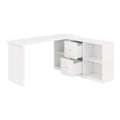 Bureau d'angle Vertigo blanc de style studio photo sur fond blanc épuré