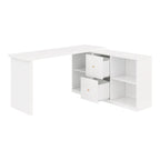 Bureau d'angle Vertigo blanc de style studio photo sur fond blanc épuré