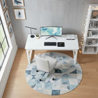 Bureau en Bois Blanc 160 cm - Station de Travail Professionnelle avec Structure Métallique Renforcée