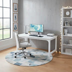 Bureau en Bois Blanc 160 cm - Station de Travail Professionnelle avec Structure Métallique Renforcée