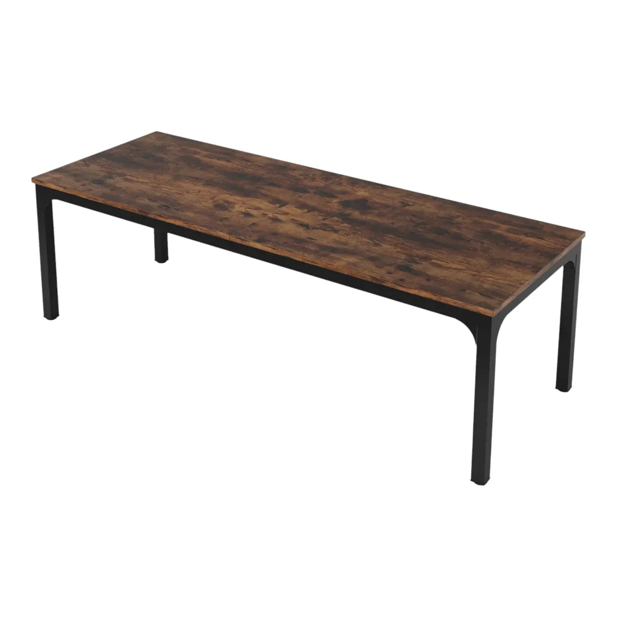 Bureau Bois Double 200 cm - Station de Travail 2 Personnes modèle en marron