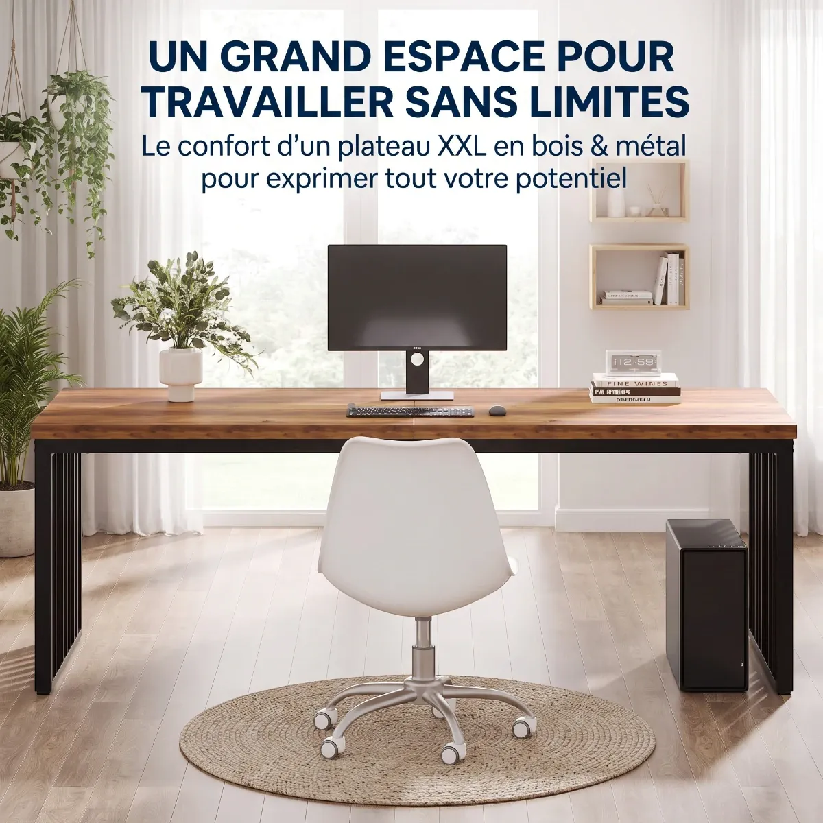 Bureau en bois LignaTandem offrant un grand espace de travail XXL