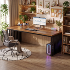 Aménagement chaleureux et cosy avec le bureau en bois LignaTandem