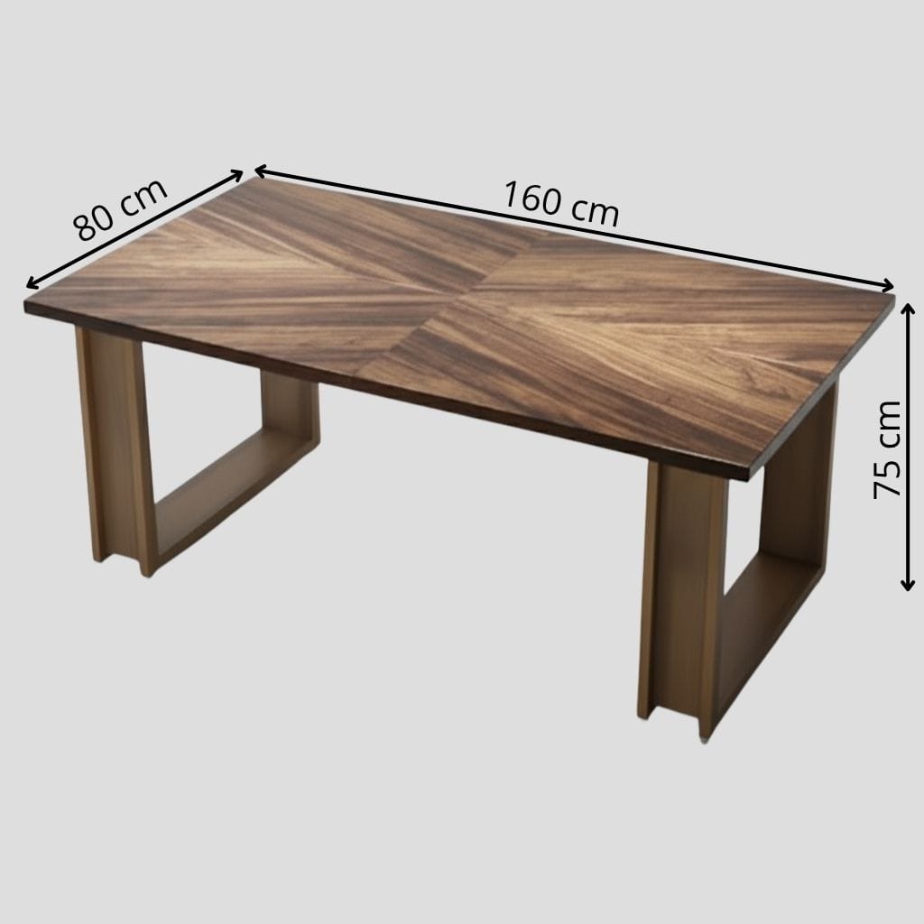 Bureau en Bois Massif 160 cm - Station de Travail Moderne avec Structure en Luge