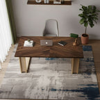 Bureau en Bois Massif 160 cm - Station de Travail Moderne avec Structure en Luge