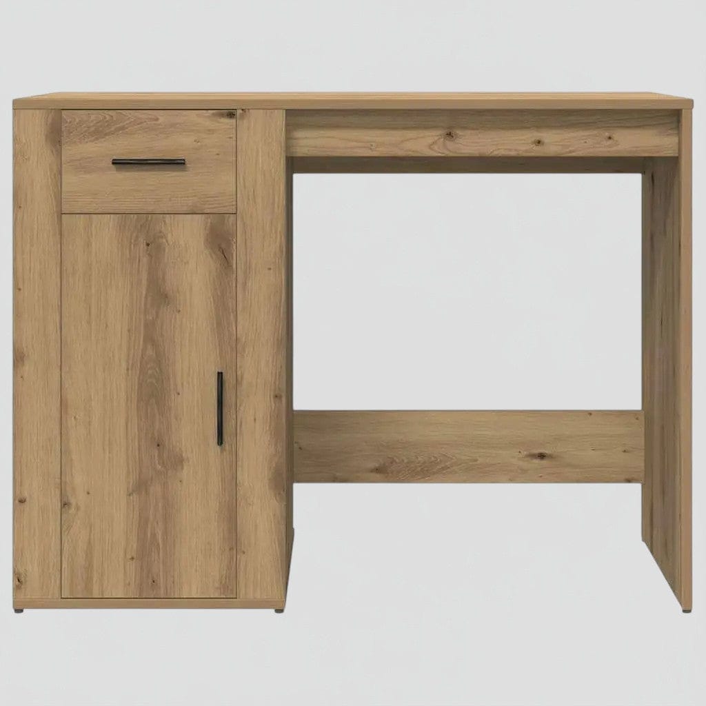 Bureau en Bois Moderne avec Rangements 100x49x75 cm - Station de Travail Chêne Artisan