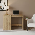 Bureau en Bois Moderne avec Rangements 100x49x75 cm - Station de Travail Chêne Artisan