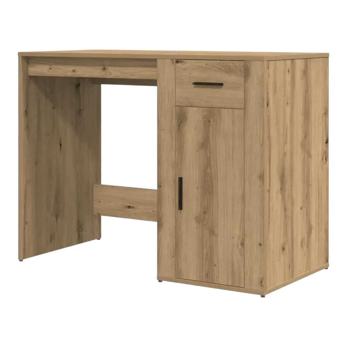Bureau en Bois Moderne avec Rangements 100x49x75 cm - Station de Travail Chêne Artisan

