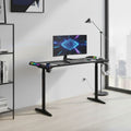 Bureau Gaming LED Réglable en Hauteur - Station de Travail Ergonomique RGB