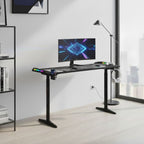 Bureau Gaming LED Réglable en Hauteur - Station de Travail Ergonomique RGB
