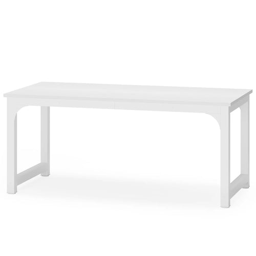 Bureau blanc minimaliste Pro Design de 160 cm de long avec structure robuste et stable pour un espace de travail professionnel.