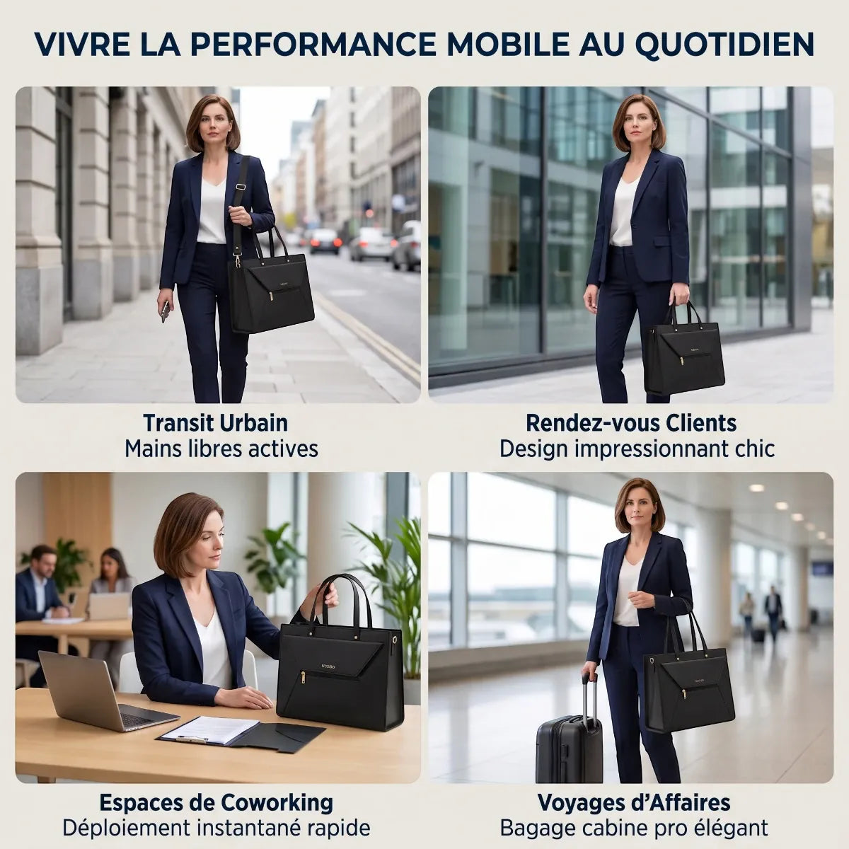 Les 4 cas d utilisation du cabas ordinateur femme Envolia en transit urbain coworking et voyage