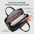 Compartiments internes et rangements du cabas ordinateur femme Sérénia
