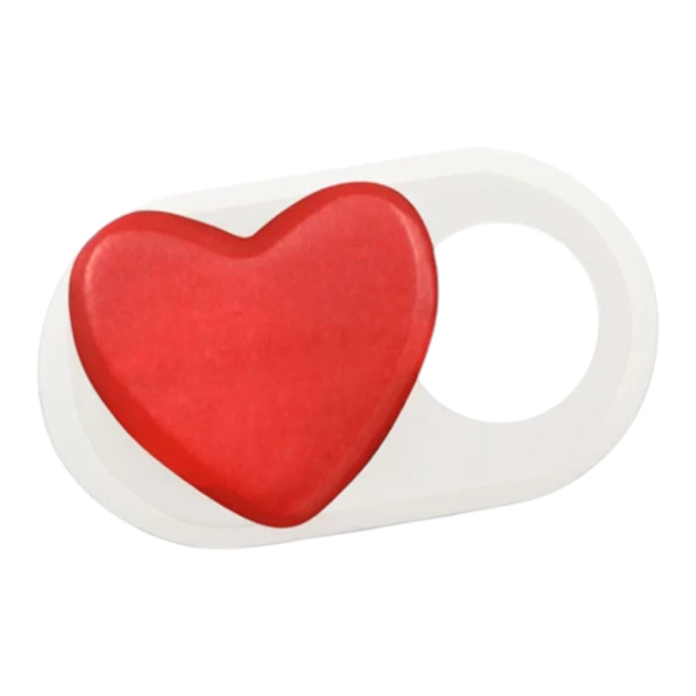 Cache Webcam à Motif Cœur - Protection Ultra-Fine pour Ordinateurs Portables - Blanc et rouge