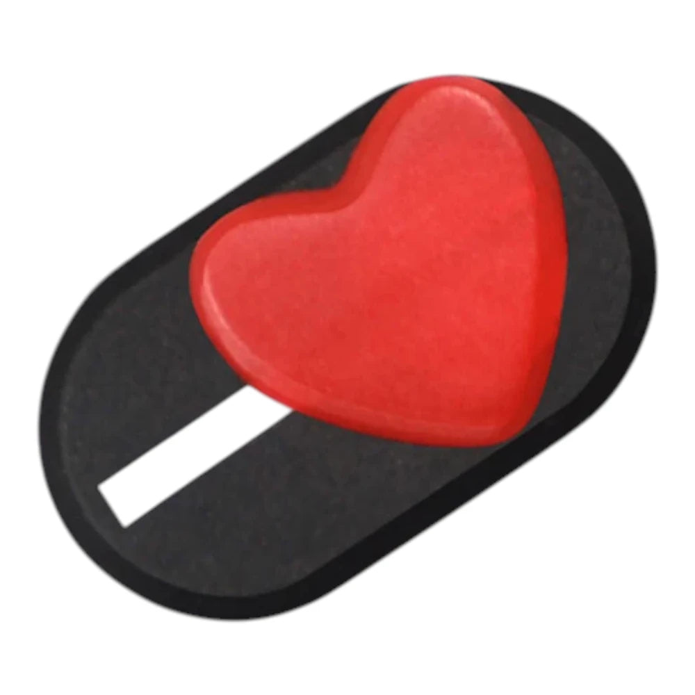 Cache Webcam à Motif Cœur - Protection Ultra-Fine pour Ordinateurs Portables - Noir et rouge