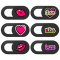 Cache Webcam Ultra-Mince avec Designs Romantiques - Protection de Vie Privée - Lot de 6