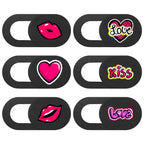 Cache Webcam Ultra-Mince avec Designs Romantiques - Protection de Vie Privée - Lot de 6