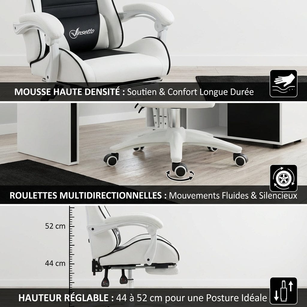 Détails du rembourrage haute densité et de la hauteur réglable de la chaise BunnyComfort.
