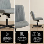 Détails du mécanisme de bascule et du vérin haute performance de la chaise Flexi-Zen.