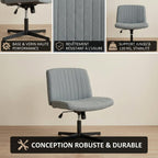 Zoom sur la base en métal et le revêtement résistant à l'usure de la chaise Flexi-Zen.