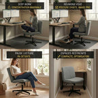 Mise en situation multi-usages de la chaise Flexi-Zen : lecture, visio et travail de concentration.