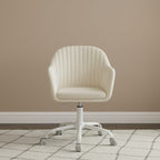 Chaise de Bureau Ergonomique en Velours avec Accoudoirs et Roulettes