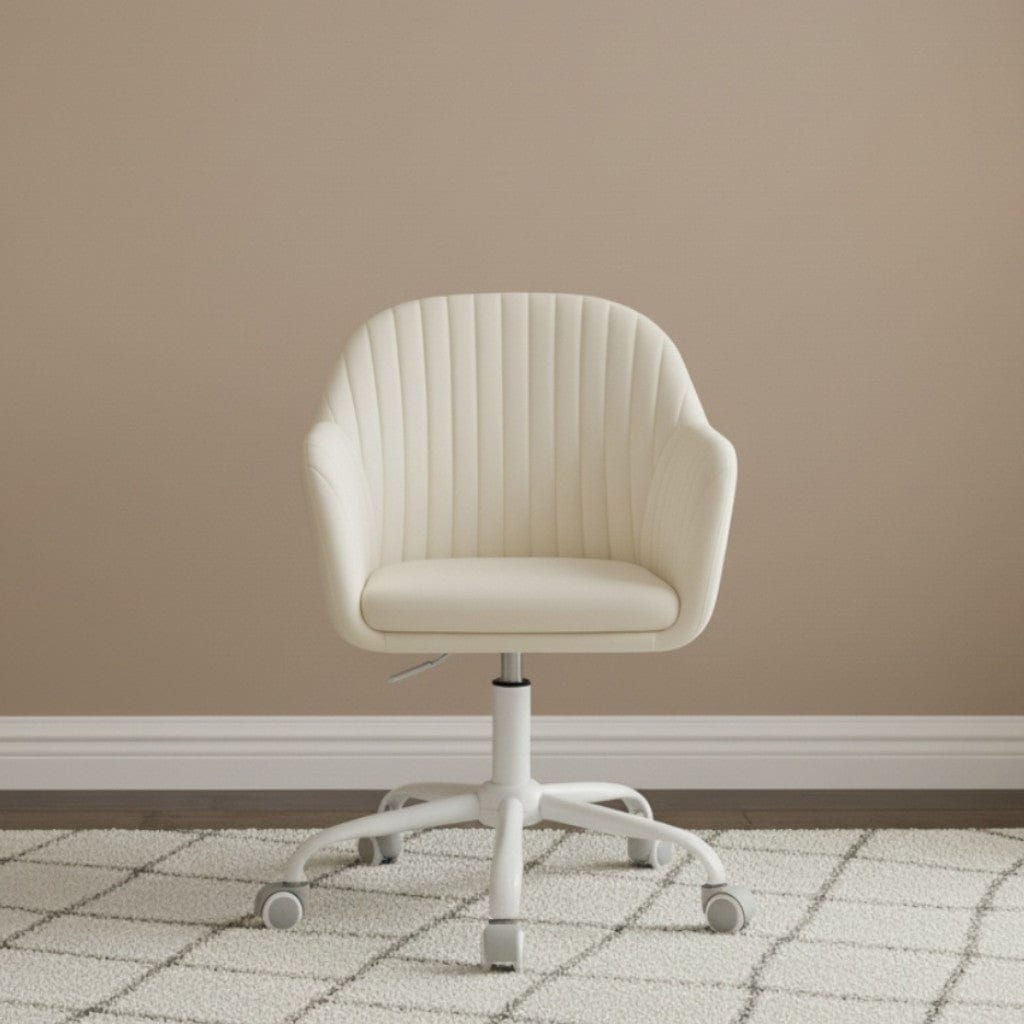 Chaise de Bureau Ergonomique en Velours avec Accoudoirs et Roulettes