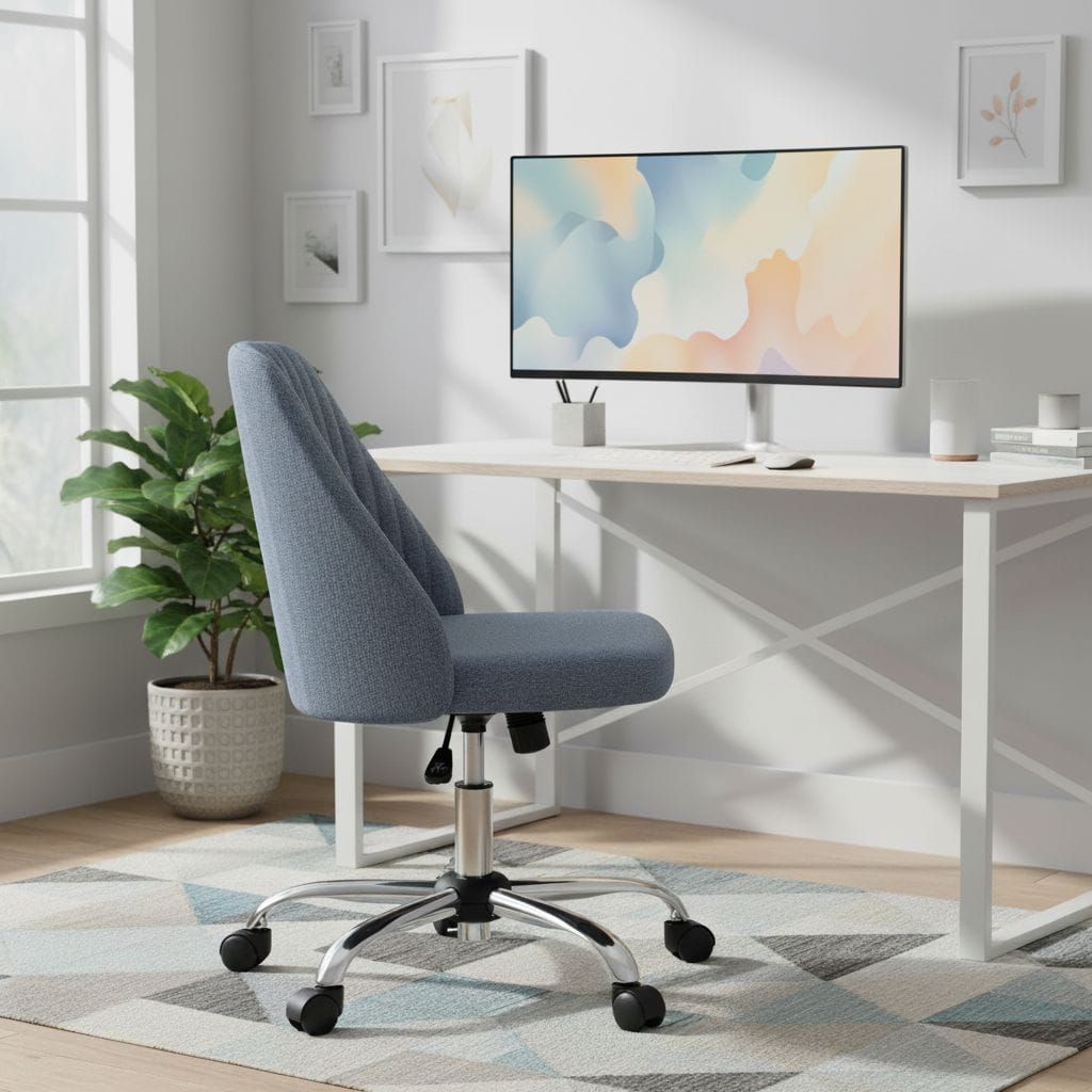 Chaise de Bureau Pivotante Compacte - Design Moderne avec Roulettes