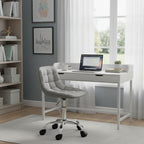 Chaise de Bureau Pivotante en Velours avec Dossier Ergonomique et Réglage en Hauteur