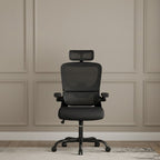 Chaise Ergonomique de Bureau avec Accoudoirs Rabattables et Dossier Respirant Réglable en Hauteur