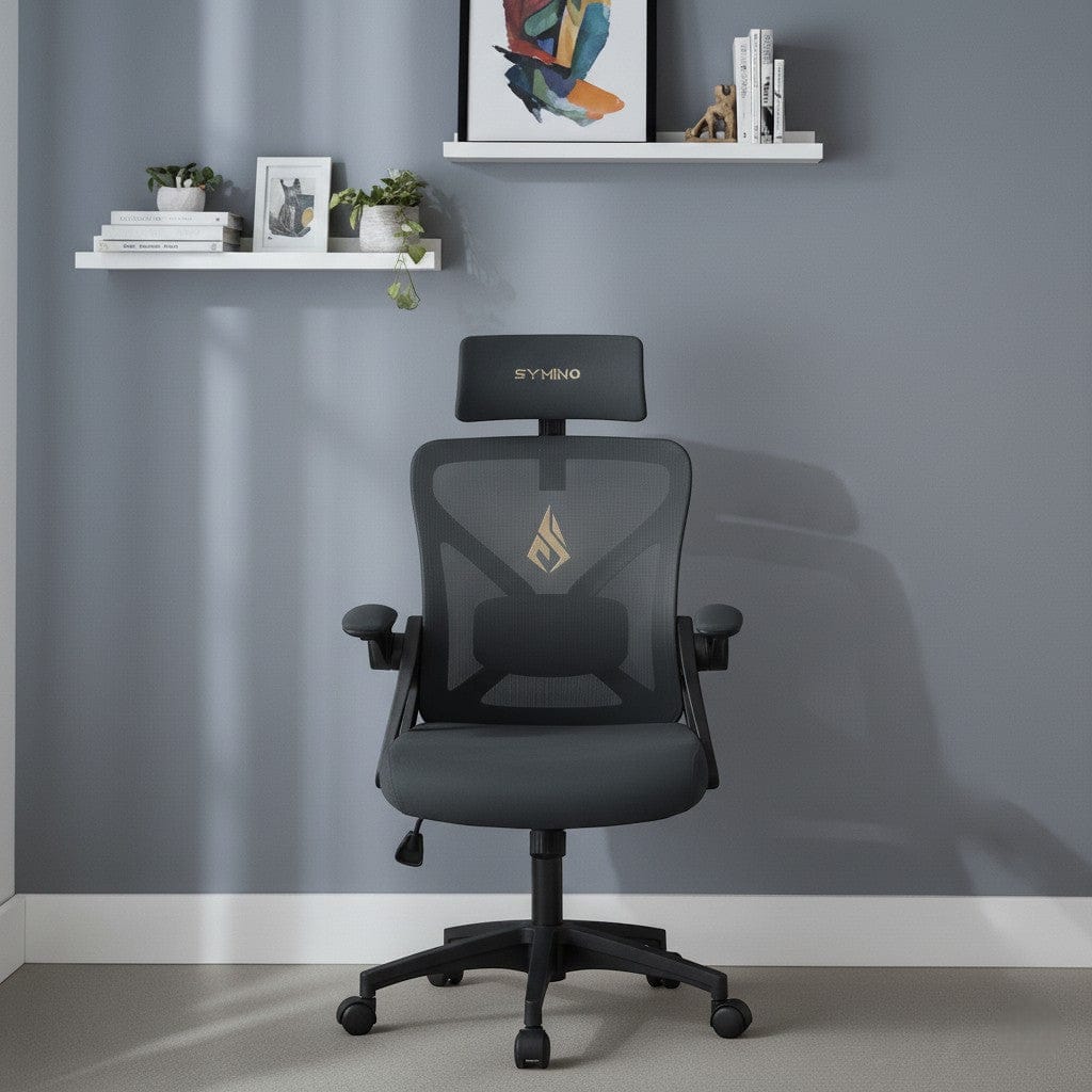 Chaise Ergonomique de Bureau avec Appui-Tête Réglable et Support Lombaire - Dossier Mesh Respirant