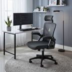 Chaise Ergonomique de Bureau avec Appui-Tête Réglable et Support Lombaire - Dossier Mesh Respirant