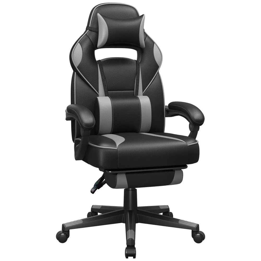 Chaise ergonomique Goliath-150 noir et gris, soutien lombaire précis et assise renforcée 150 kg.
