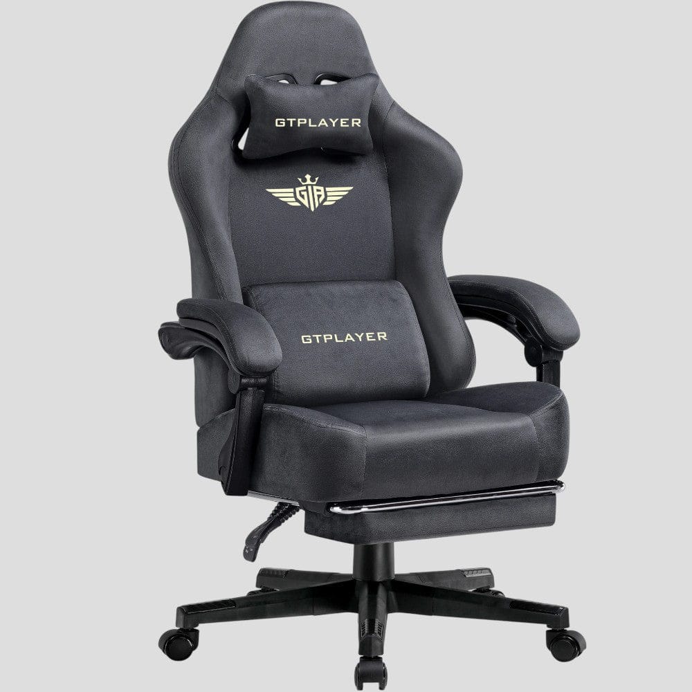 Fauteuil ergonomique GTPLAYER en tissu gris anthracite pour bureau et télétravail.