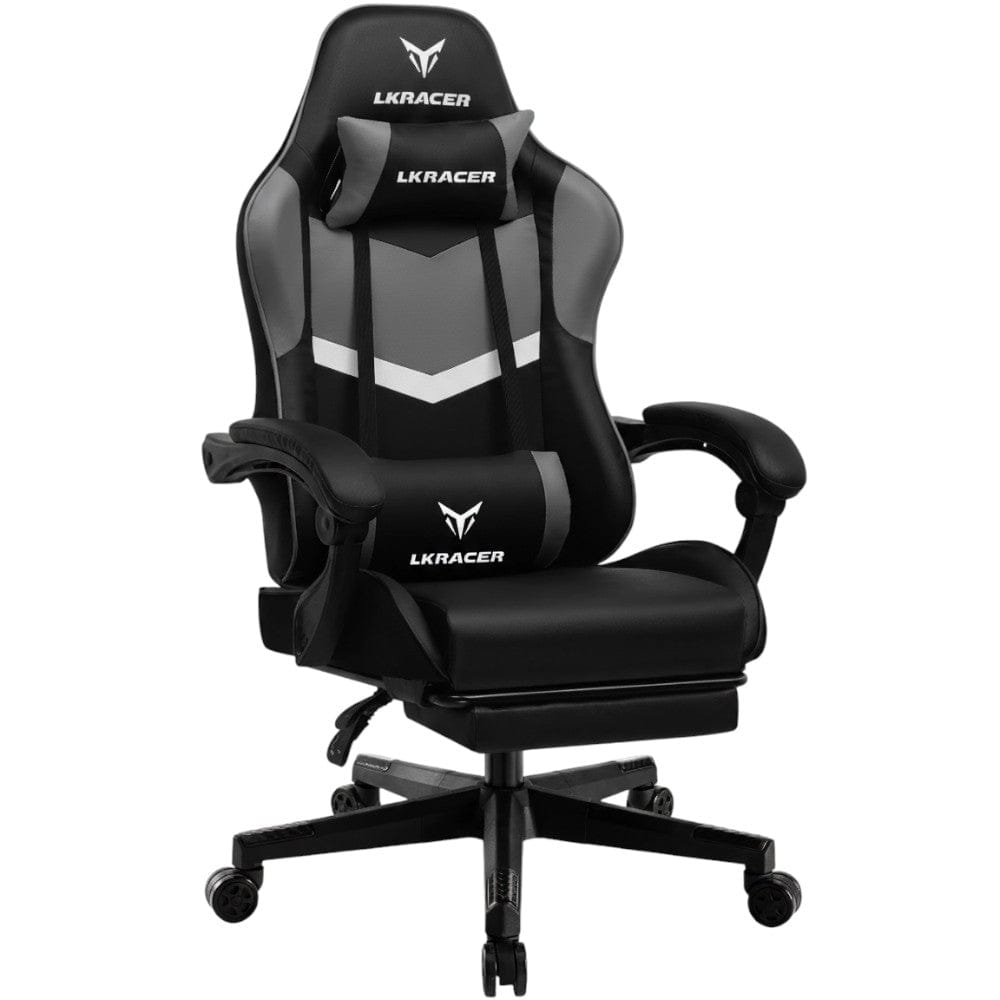 Chaise ergonomique LRF300 pour gamer, design sport coloris gris et noir.