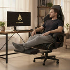 Chaise Gaming Ergonomique avec Repose-Pieds - Style Racing Professionnel