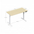 Chêne Bureau Assis Debout Électrique Réglable en Hauteur avec Port USB, Fonction Mémoire et Porte Casque Latéral
