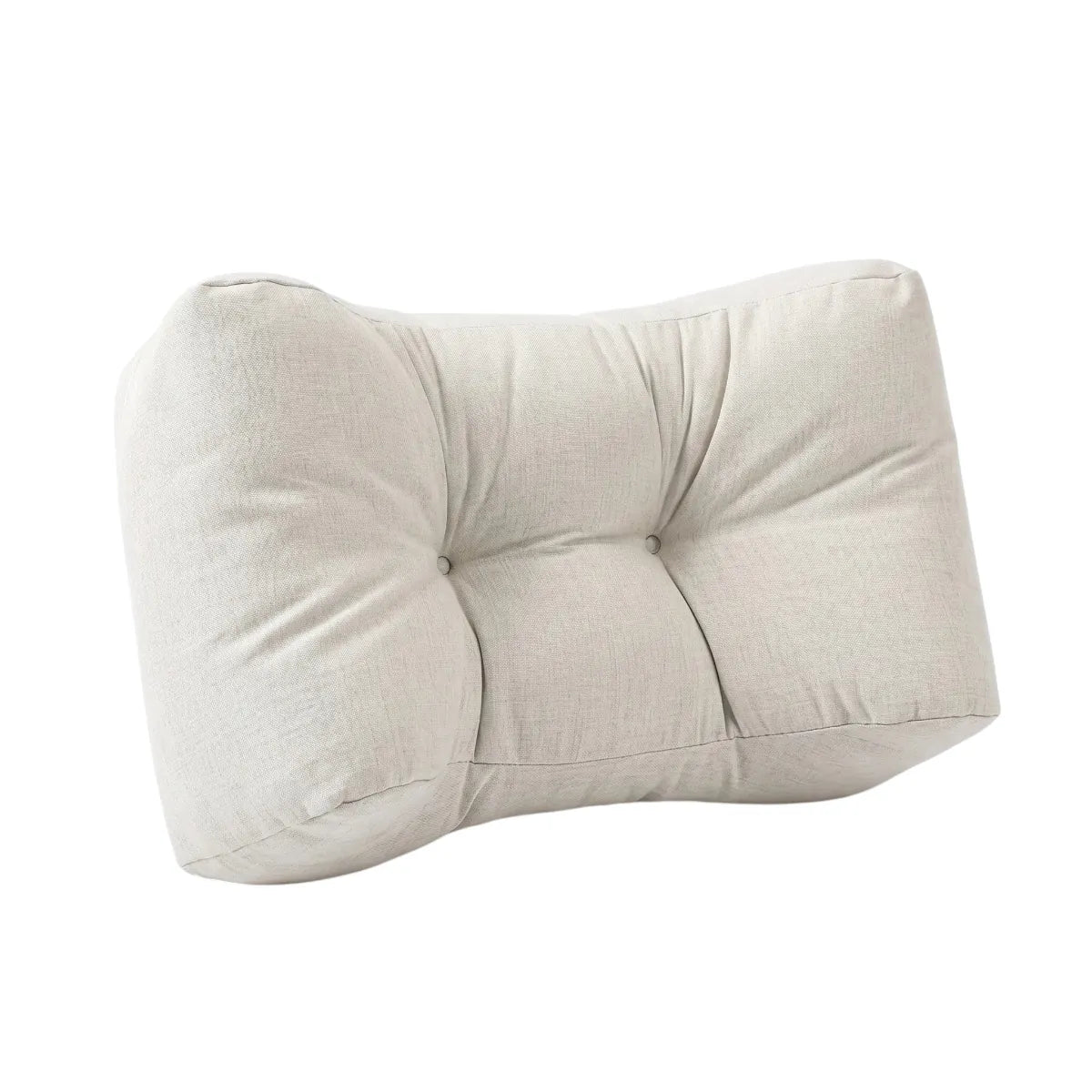 Coussin Lombaire Ergonomique Cocon Morpho blanc crème, textile haute qualité pour un soutien lombaire discret et une posture redressée.