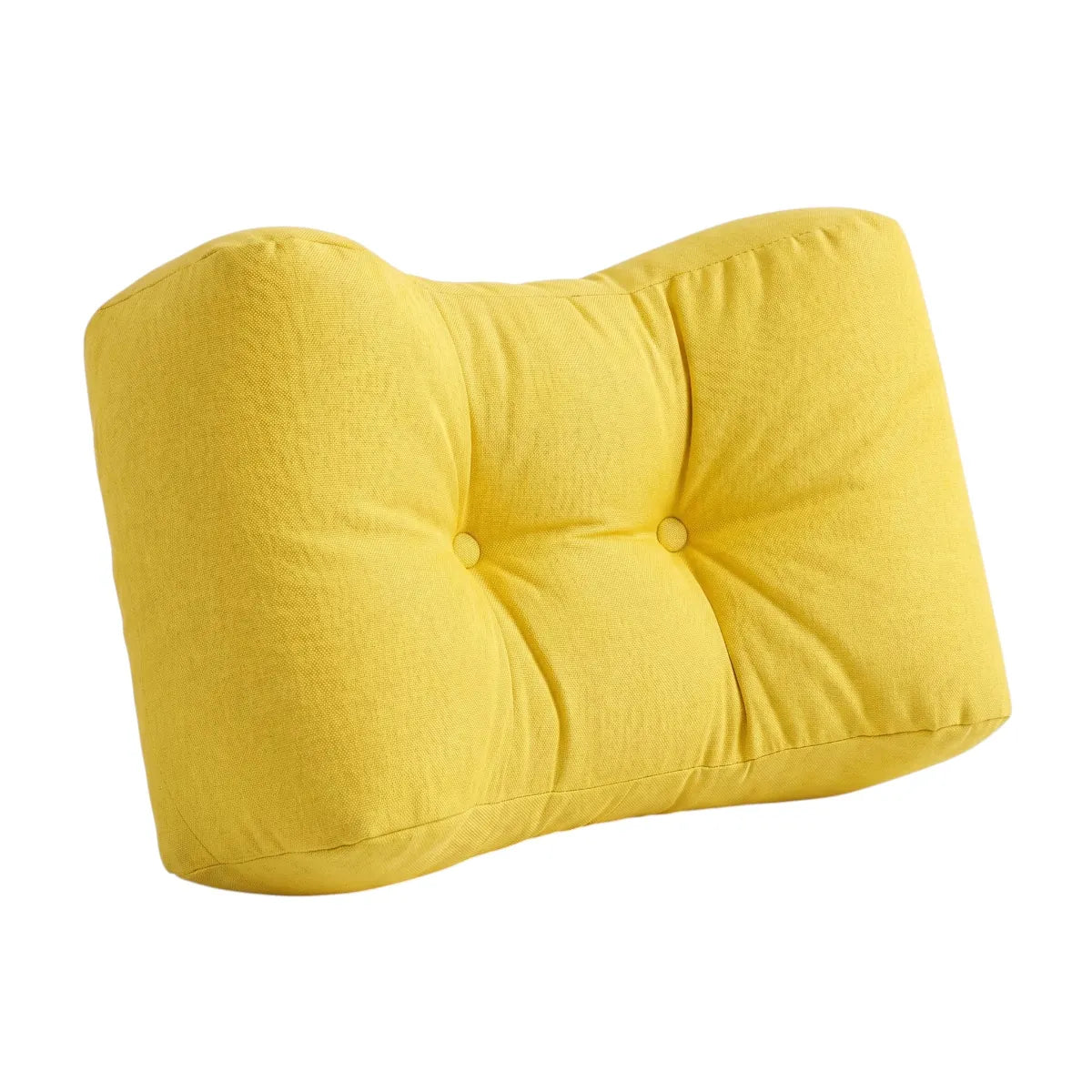 Coussin Lombaire Ergonomique Cocon Morpho coloris jaune solaire, idéal pour le soutien des lombaires et la correction de la posture.