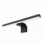Vue de face de la Lampe de Bureau Screenbar VIZION 40cm en aluminium noir avec fixation clip lesté.