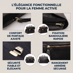 Détails des coutures et fermetures du porte-documents Grainton. Une finition premium qui surpasse une simple sacoche ordi ou un sac à dos ordi femme traditionnel.