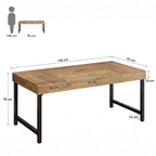 Schéma des dimensions complètes du bureau en bois TimberForge
