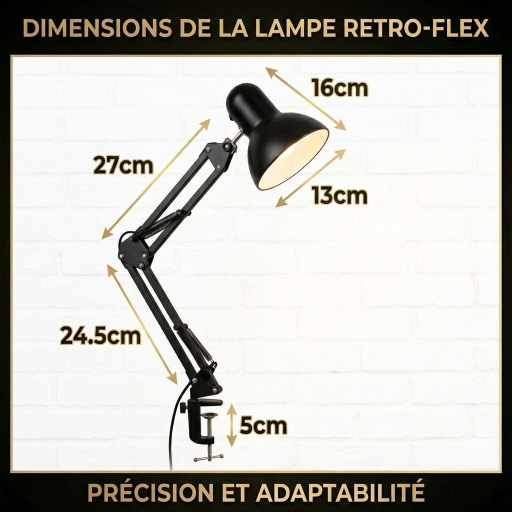 Dimensions de la lampe de bureau RETRO-FLEX