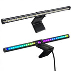 Vue détaillée des deux faces de la lampe CHROMAX : le côté LED blanc pour le travail et le côté LED RGB pour l'ambiance.