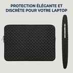 Étui ordinateur portable Diamant présentant la face avant texturée et son profil ultra-fin.