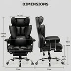 Image technique montrant les dimensions du fauteuil de bureau de direction noir en centimètres (cm). Hauteur réglable de 115cm à 124cm, largeur de l'assise 52cm, largeur totale 71cm, profondeur de l'assise 47cm, hauteur des accoudoirs de 65cm à 75cm.