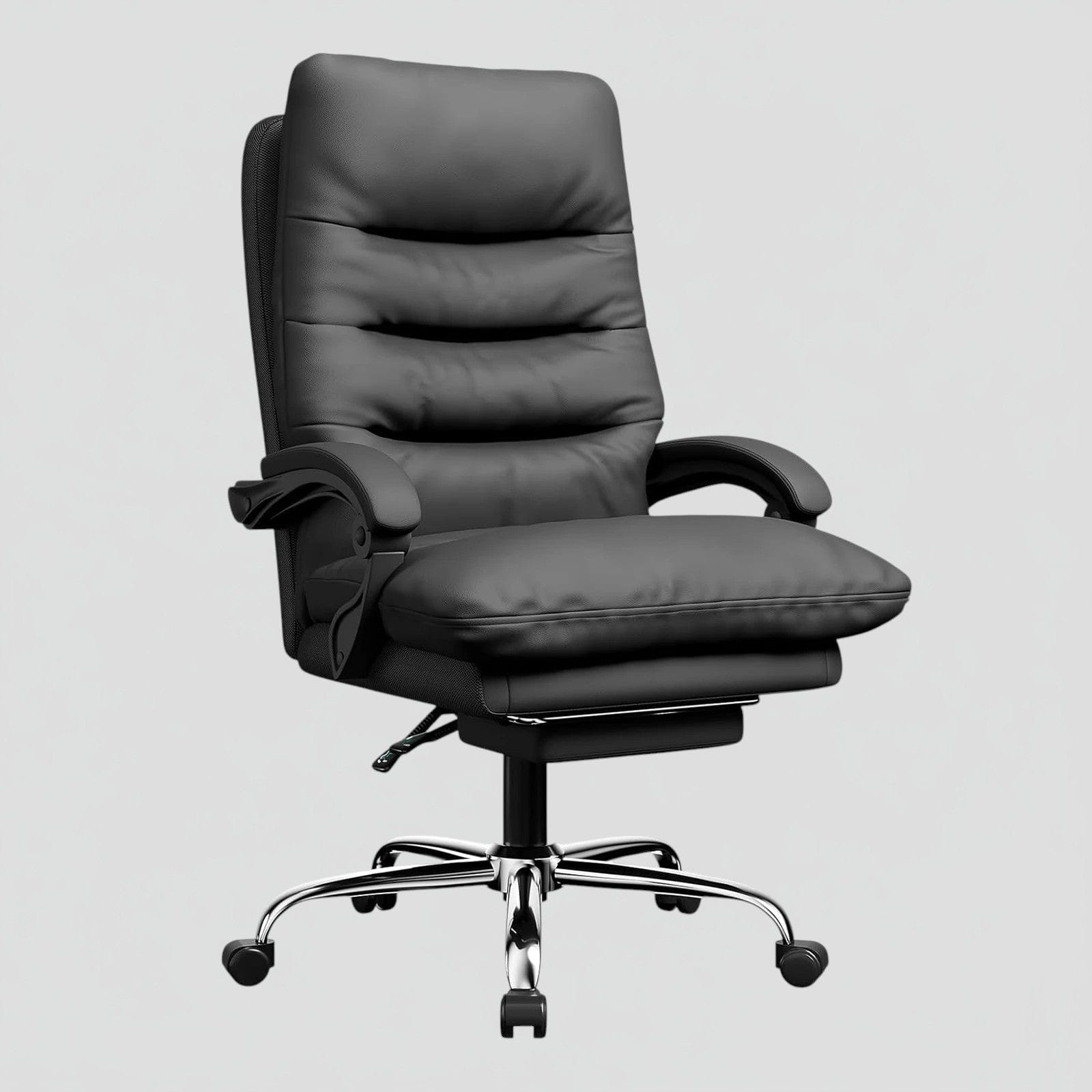 Fauteuil de Bureau Ergonomique avec Repose-Pieds Rétractable - Dossier Inclinable 135°