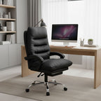 Fauteuil de Bureau Ergonomique avec Repose-Pieds Rétractable - Dossier Inclinable 135°