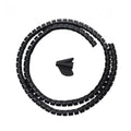 Gaine de câbles Helix Wrap noire de 10mm de diamètre et 1m de longueur avec son feed clip de guidage pour le rangement invisible de câbles.
